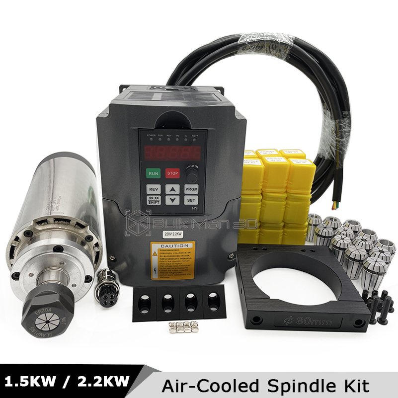 2.2KW 1.5KW Hava Soğutmalı CNC - Air Cooled 1.5Kw Spindle Motor Inverter 110V incelemesi ve fiyatı