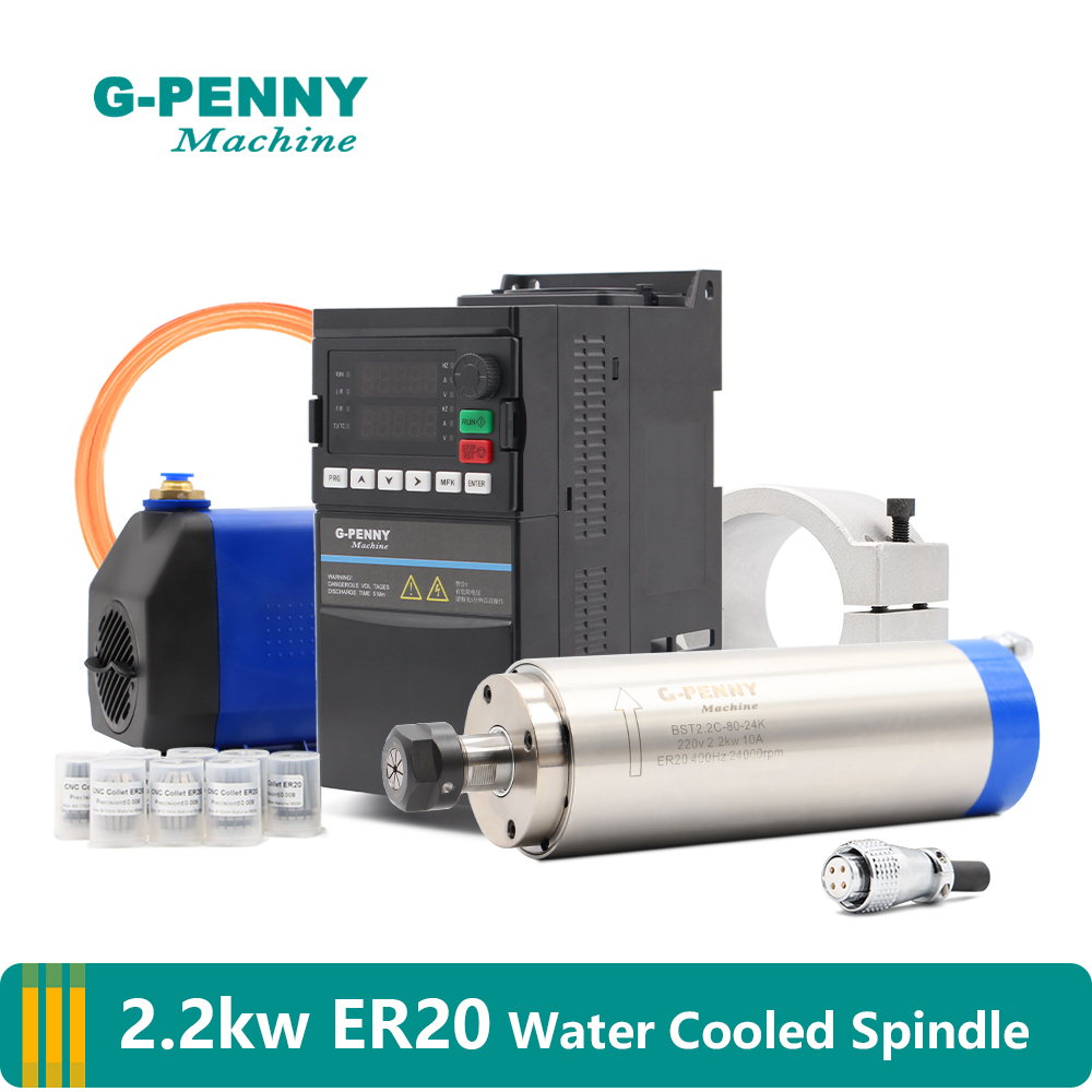 G-PENNY 2,2 kW ER20 Su Soğutma - 2.2Kw Water Cooled Spindle Kit Vfd incelemesi ve fiyatı