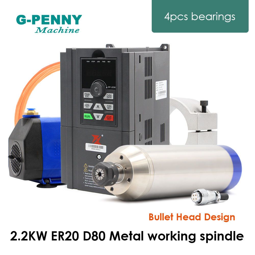 2,2 kW ER20 D80 Metal İşleme S - 2.2Kw Water Cooled Spindle Kit Vfd incelemesi ve fiyatı