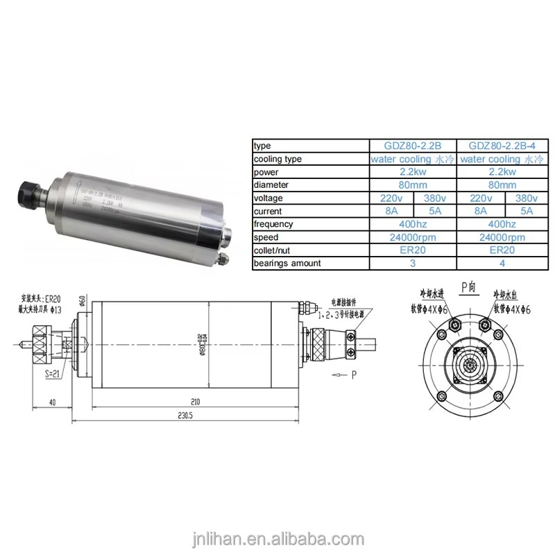 2.2KW 220V Su Soğutmalı Takım  - 2.2Kw Water Cooled Spindle Kit Vfd incelemesi ve fiyatı
